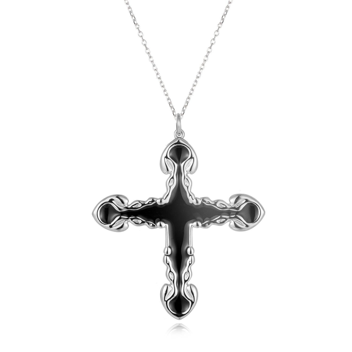 Black Cross Chain Necklace